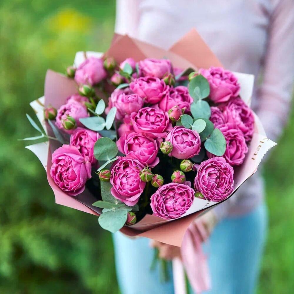 Peny spray Roses  - Misty Bubbles with Eucalipt